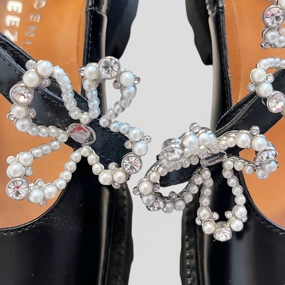 NWOB I Suddenly Sneezed Black Leather Platform Crystal Embellished Maryjanes 6 - Picture 6 of 15